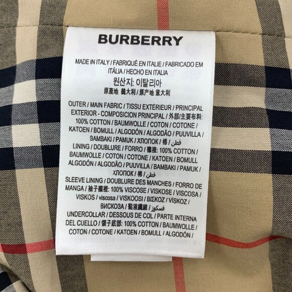 CM0217 Burberry Navy Double-Breasted Trench Coat With Classic Check Lining - Picture 6 of 7